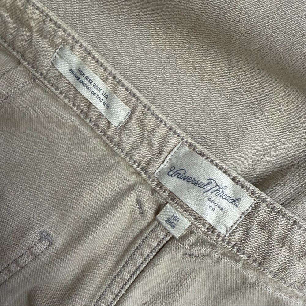 Universal Thread Khaki Tan High Rise Wide Leg Jeans Size 16 - Picture 5 of 7